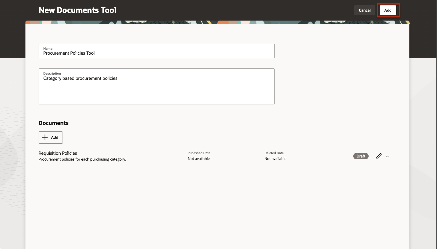 Add the tool