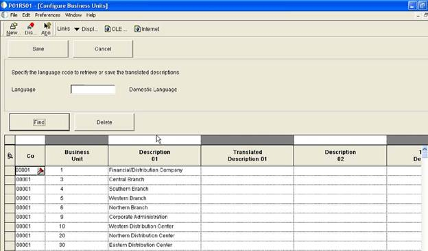 Configure Business Units