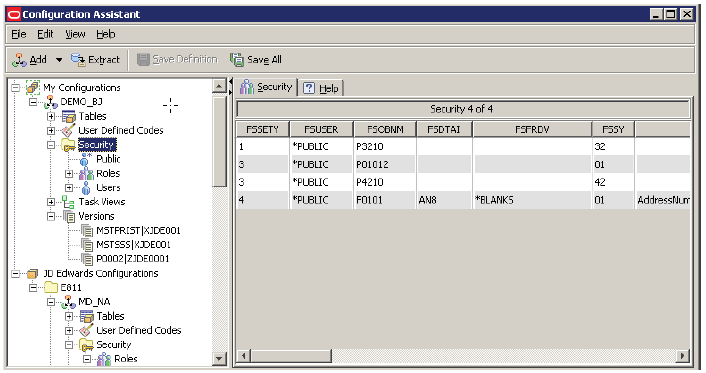 Configuration Assistant - Security node.