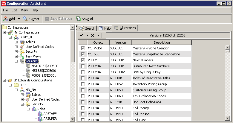 Configuration Assistant - All Versions tab.
