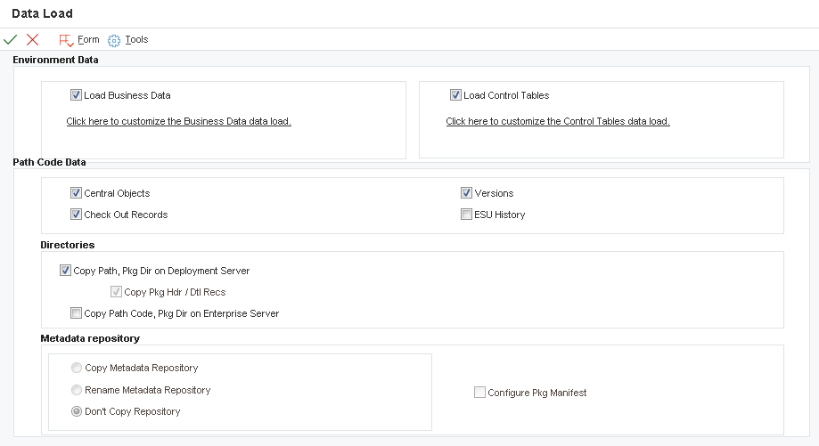 Data Load form.