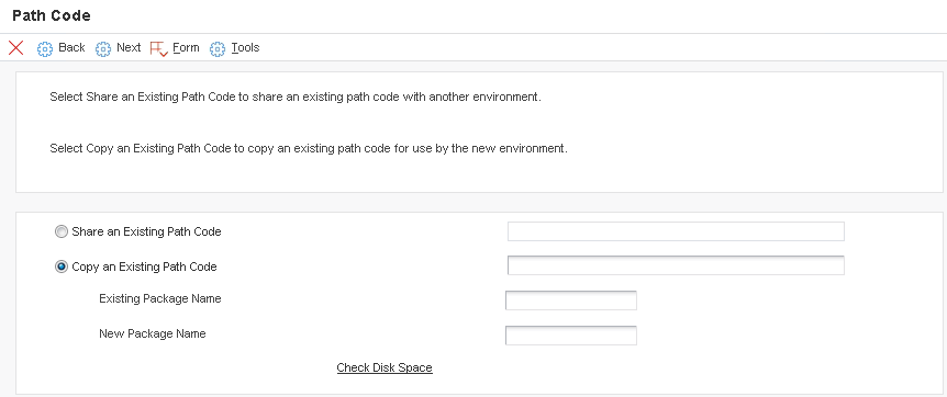 Path Code form.