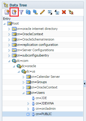 The Data Tree Options for a Connection