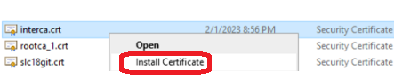 This image shows the step to install CA certificate