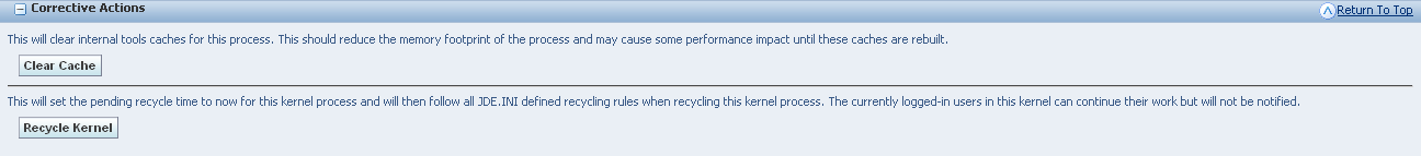 Clear Cache and Recycle Kernel corrective actions.