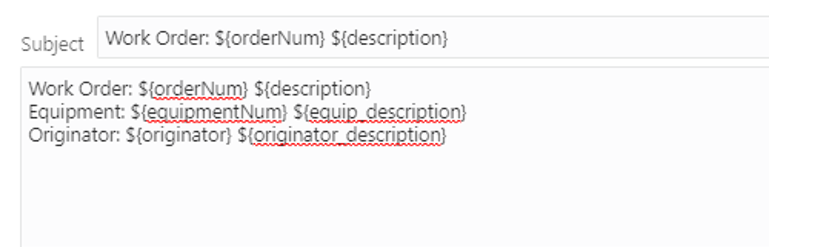 Subject and Body of Email