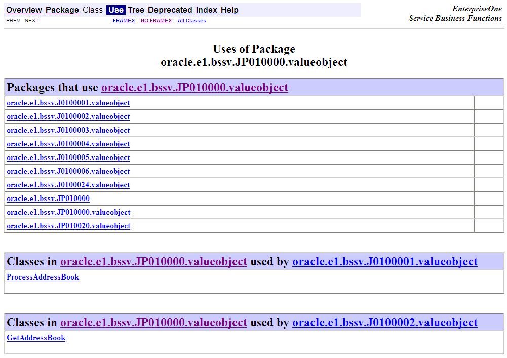 Uses of Package oracle.e1.bssv.JP010000.valueobject page (1 of 5)