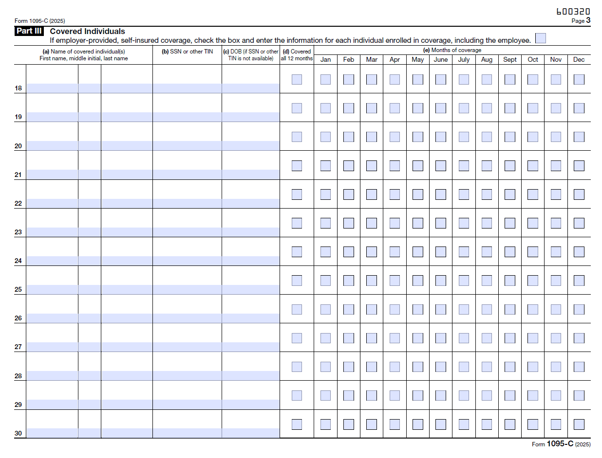 FORM 1095-C Part 3