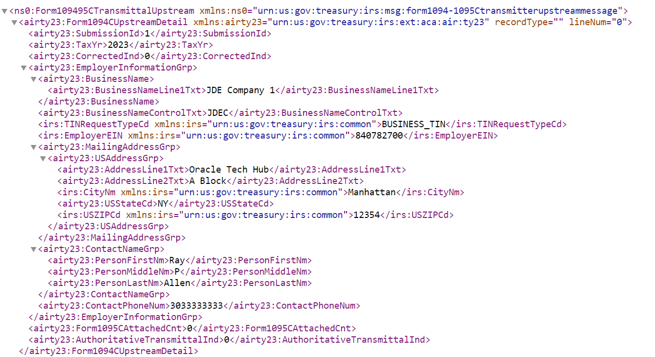 Target Form Data XML