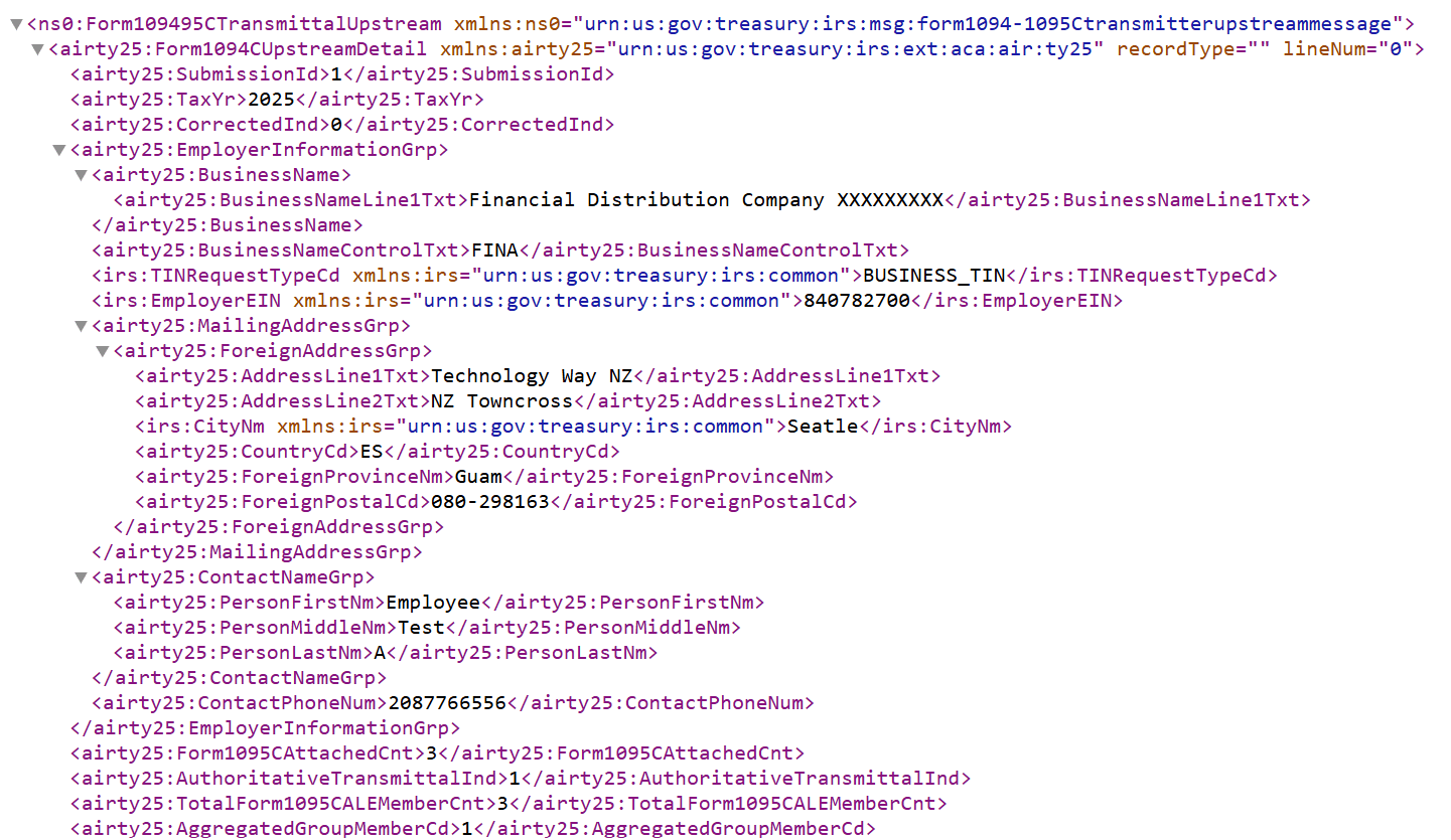 Target Form Data XML