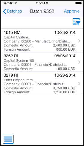 List of Invoices: Smartphone