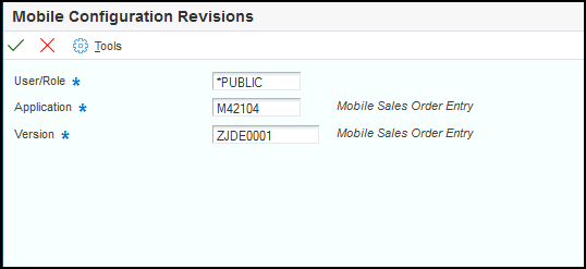 Mobile Configuration Revisions Form.