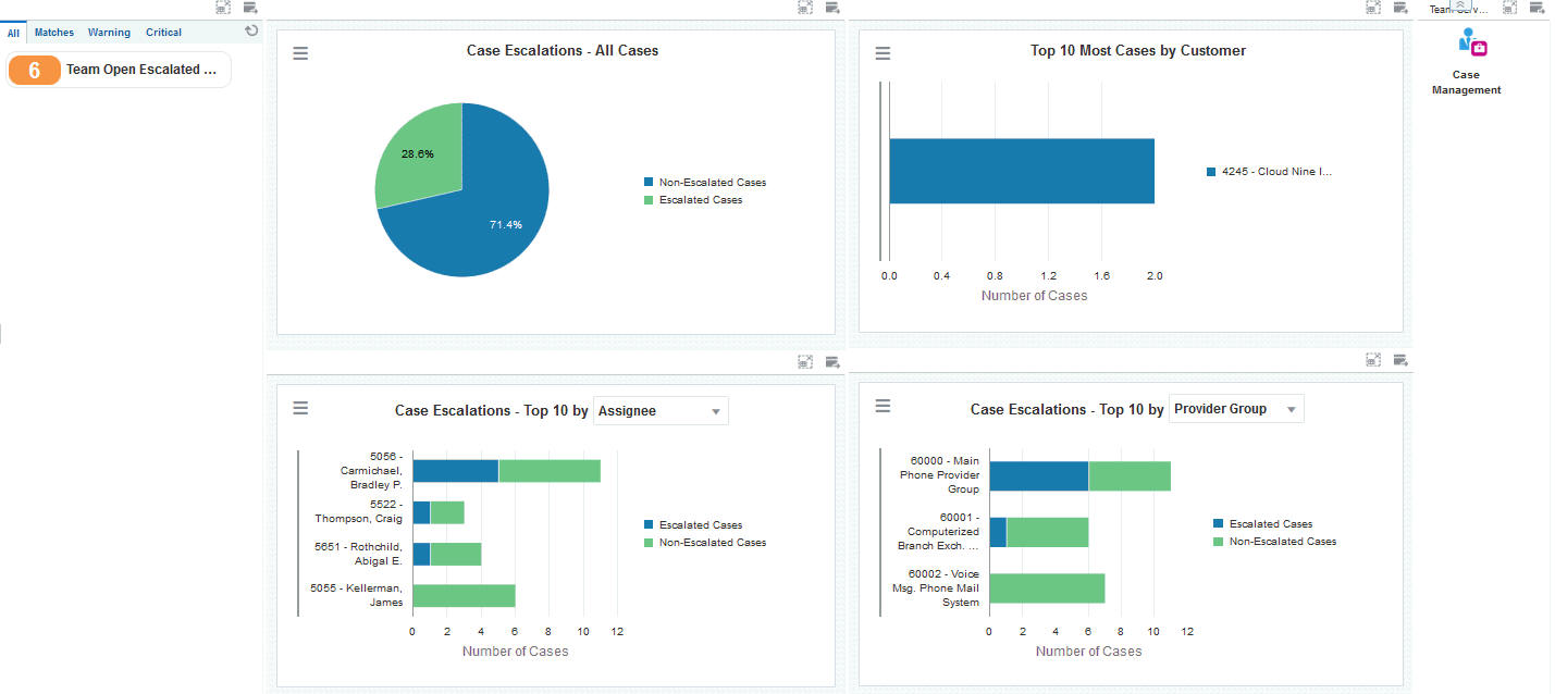 Team Case Escalations Page