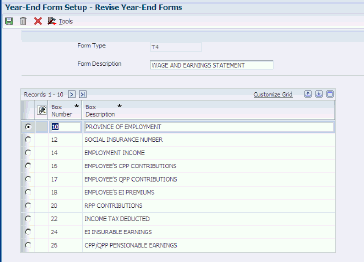 Revise Year-End Forms form