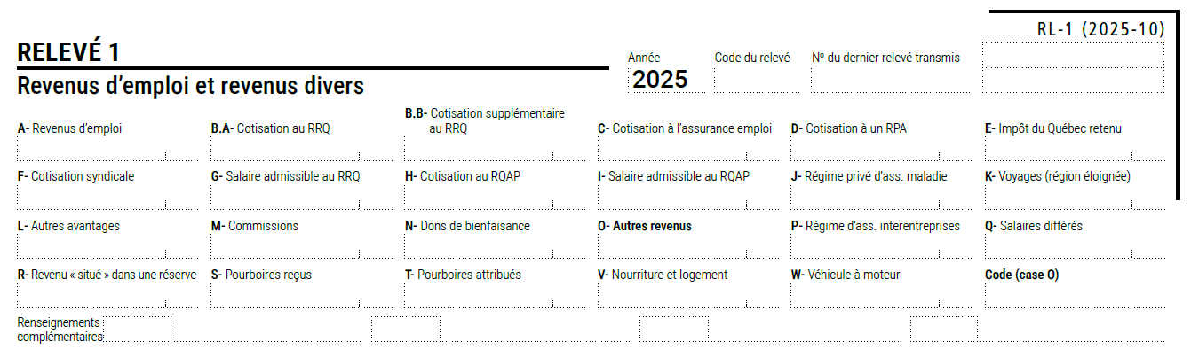Sample Relevé 1 form
