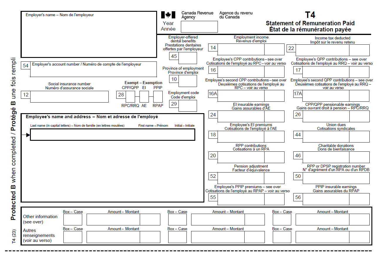 Example T4 form