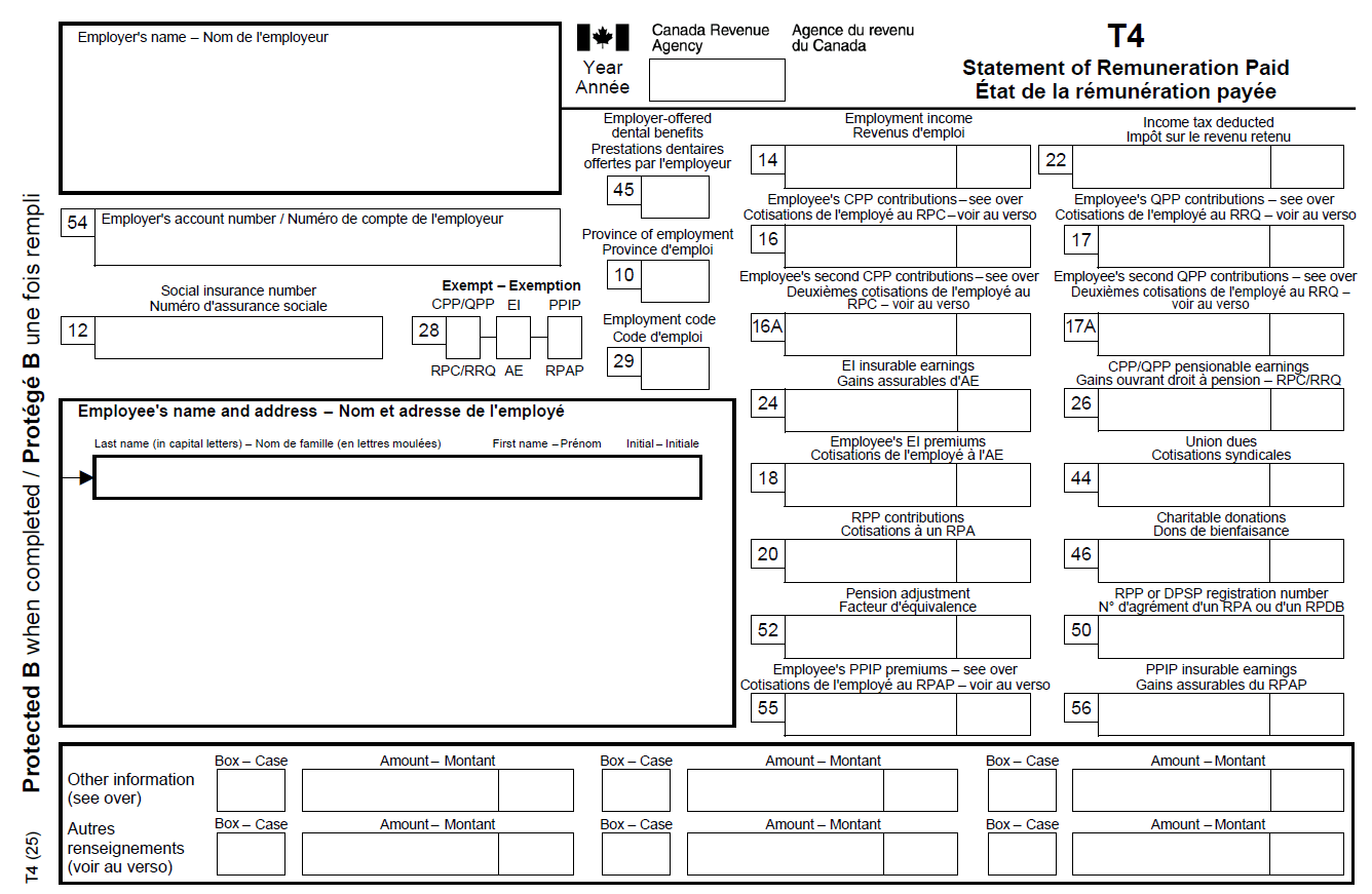 Example T4 form