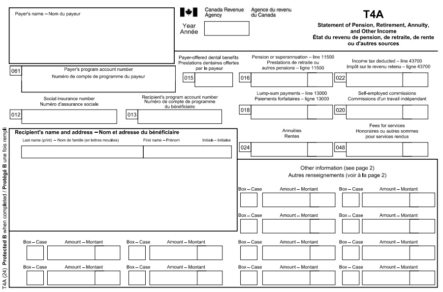 Example T4A form