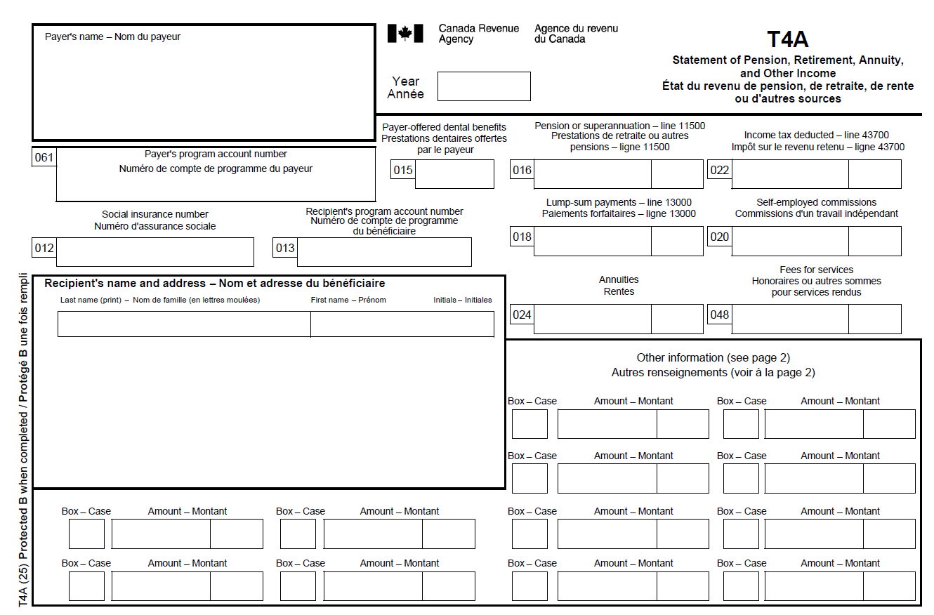 Example T4A form