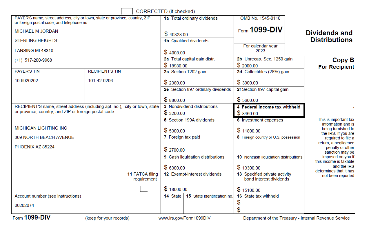 Example of the 1099-DIV form for 2023- BIP Version.