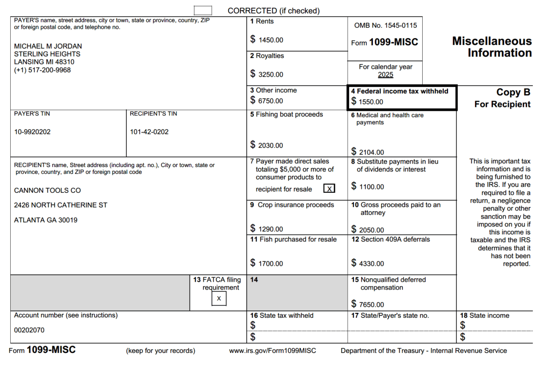 Example of 1099-MISC Blank-Sheet format.