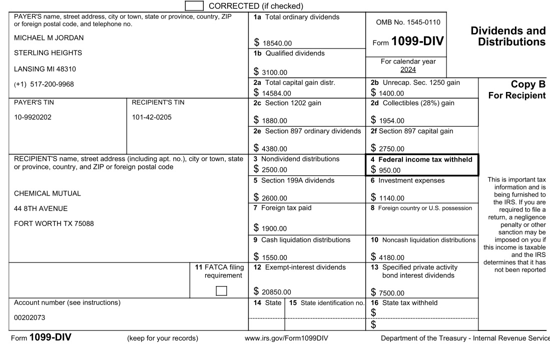 Example of the 1099-DIV form for 2024.