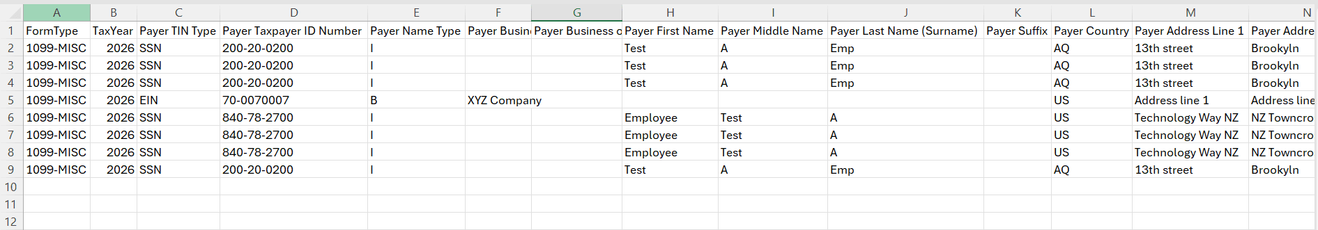Sample CSV File