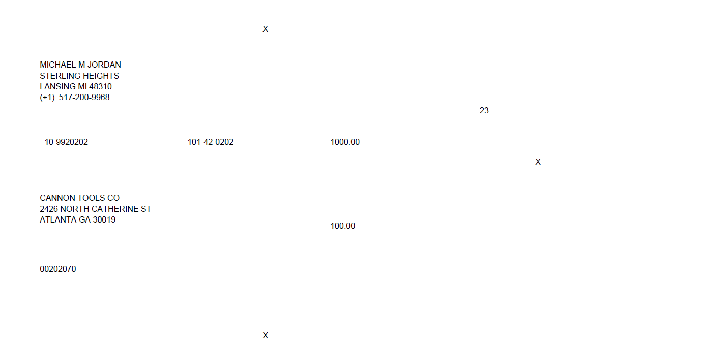 Example of the 1099-NEC form for 2023- Preprinted Version.