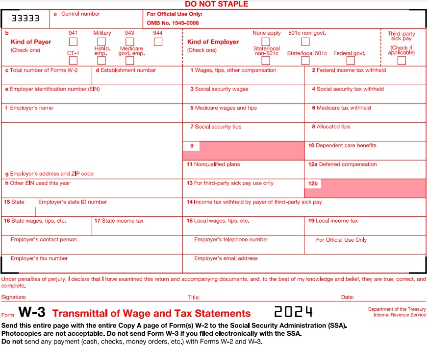 W-3 example form