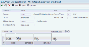 Work With Employee Form Detail form.