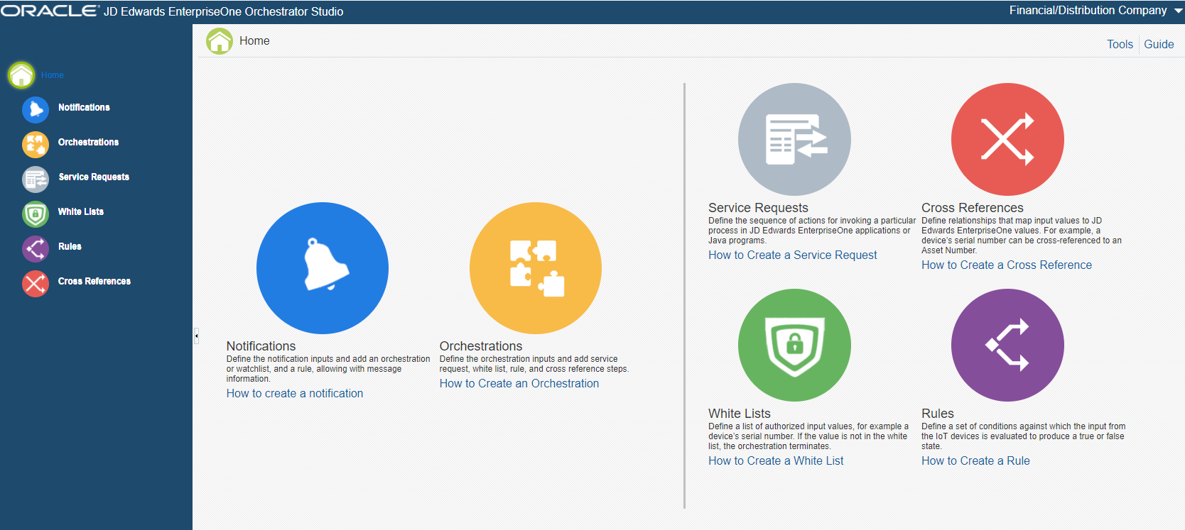 Orchestrator Studio Home.