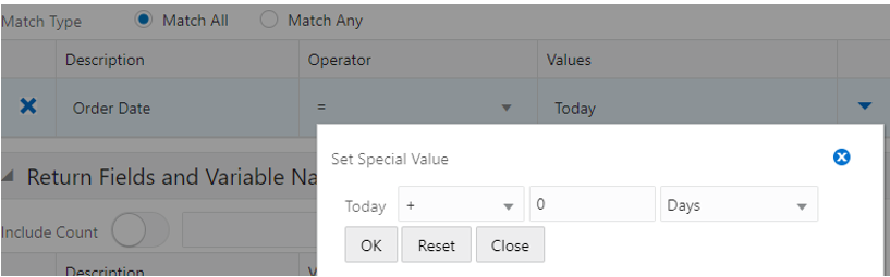 Set Special Value Window