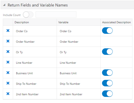Return Fields and Variable Names