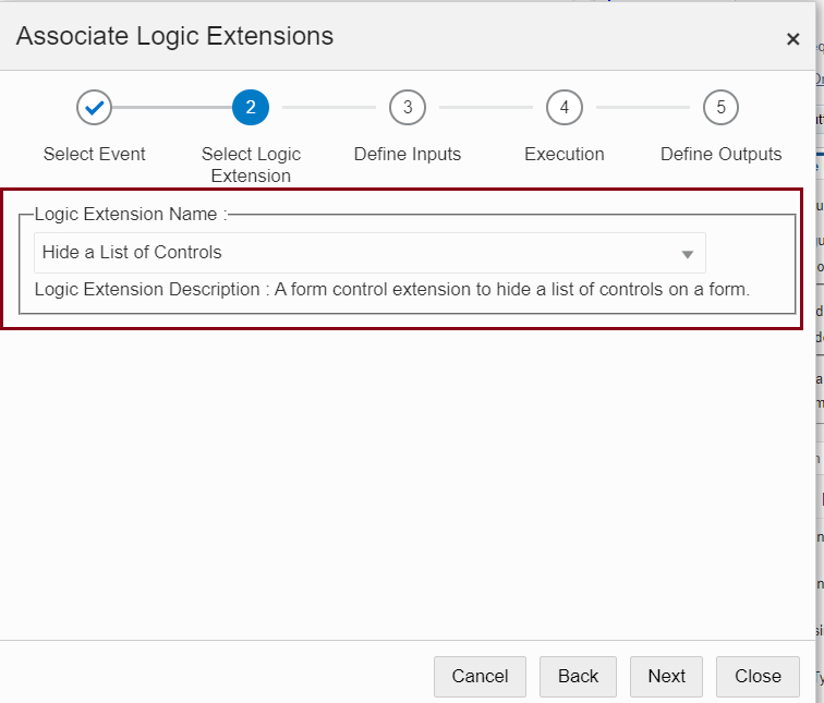Associate Logic
                      Extensions Wizard - Step 2