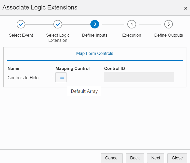 Associate Logic
                      Extensions Wizard - Default Array Icon