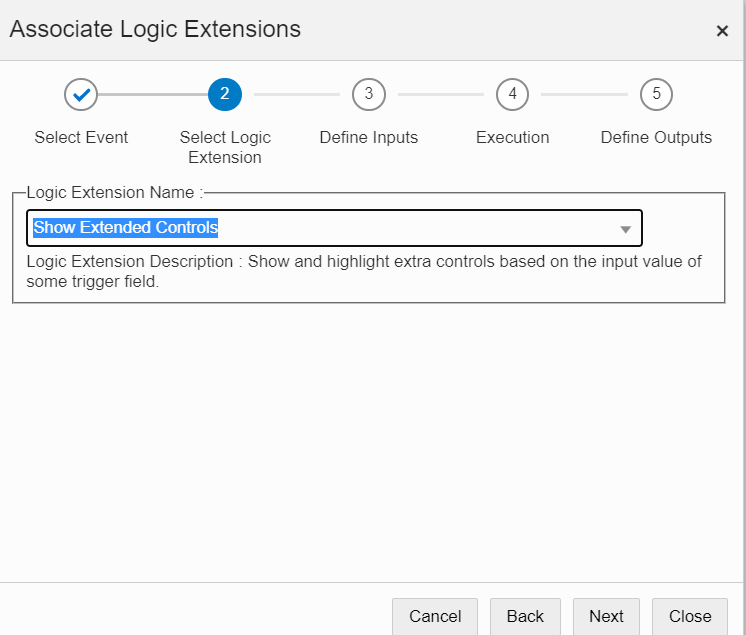Associate Logic
                      Extensions Wizard Step 2