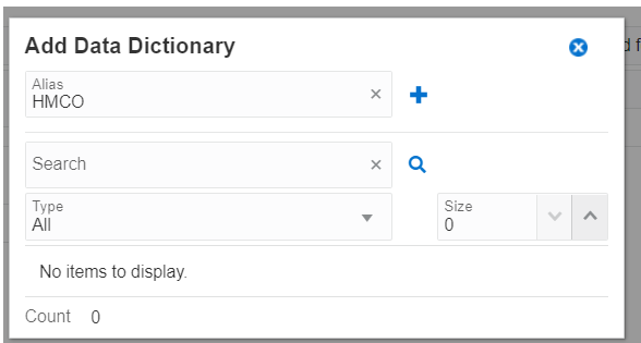 Add Data Dictionary Window