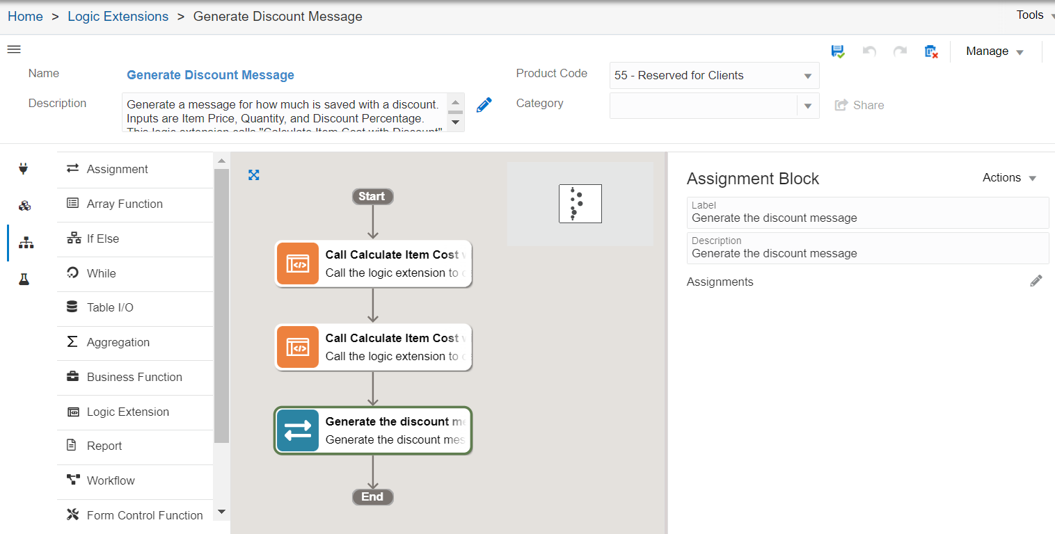 Generate Discount
                      Message Logic Extension