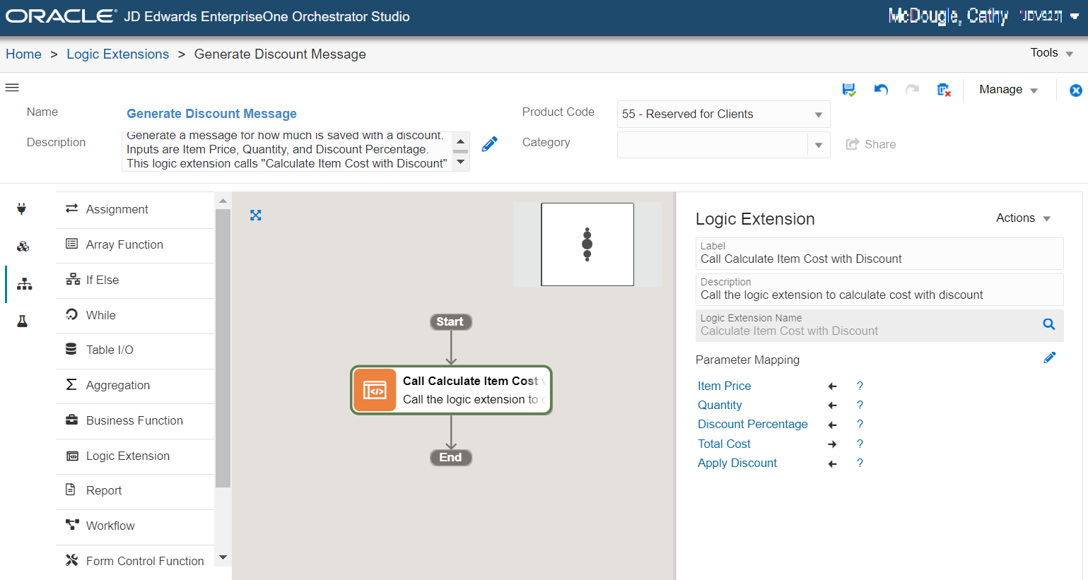 Generate Discount
                      Message Logic Extension