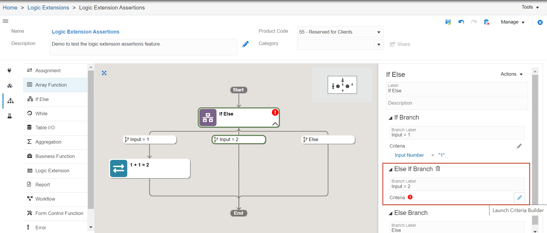 Else If
                      Branch: Launch Criteria Builder icon