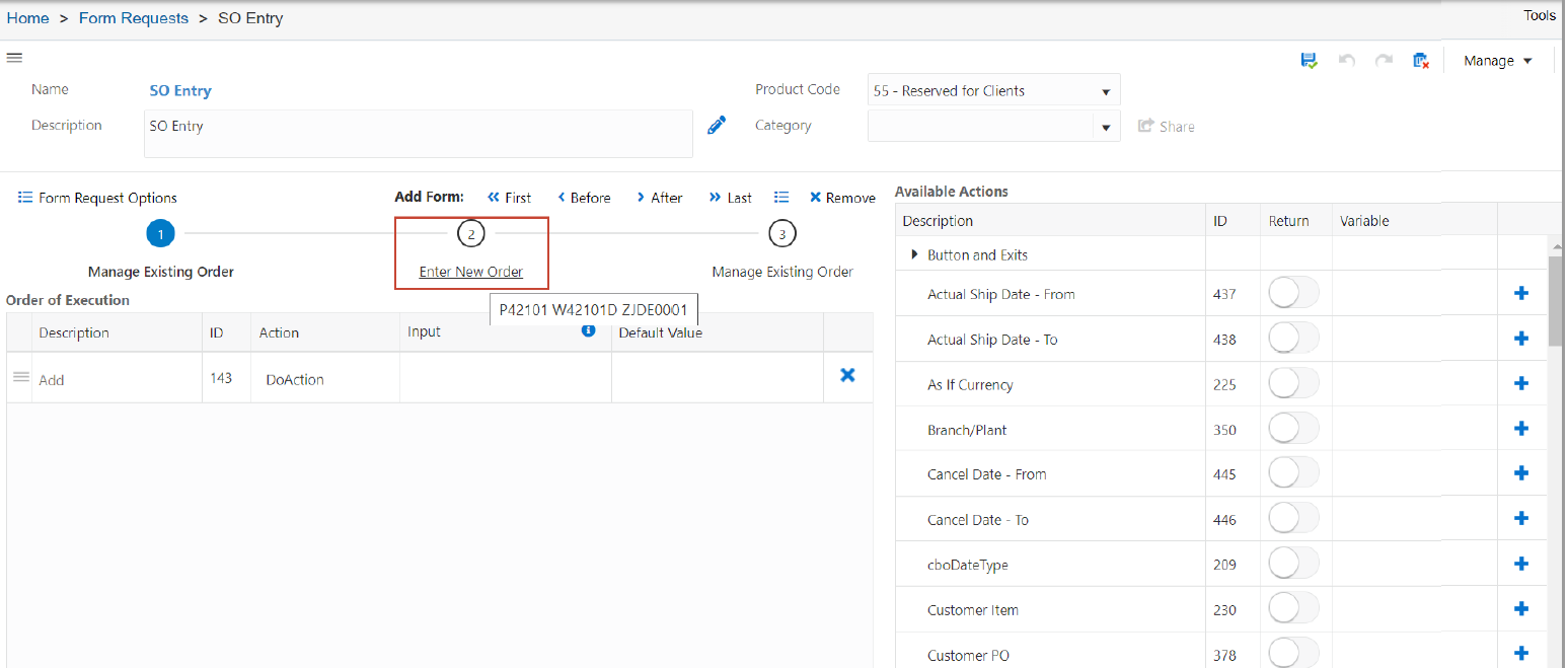 SO Entry Orchestration