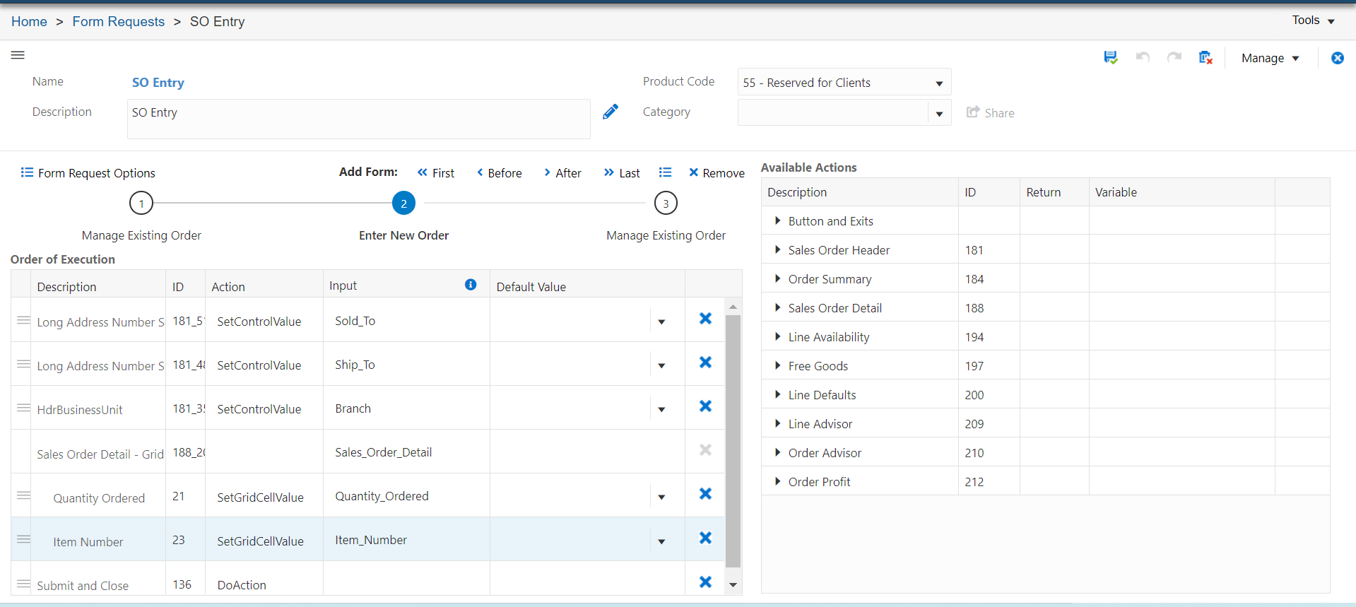 SO Entry Orchestration