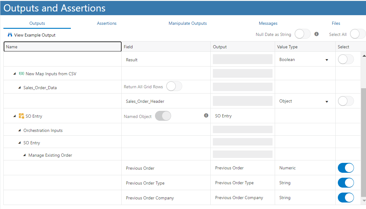 Outputs and Assertions Window