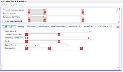 Address Book Revision Form with Form Extension