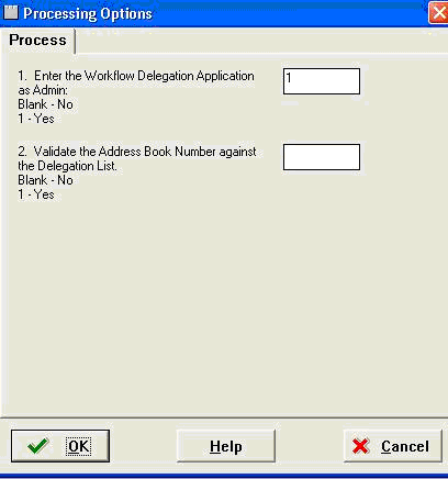 Workflow Delegation Processing Options