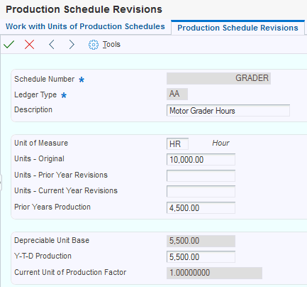 Production Schedule Revisions form