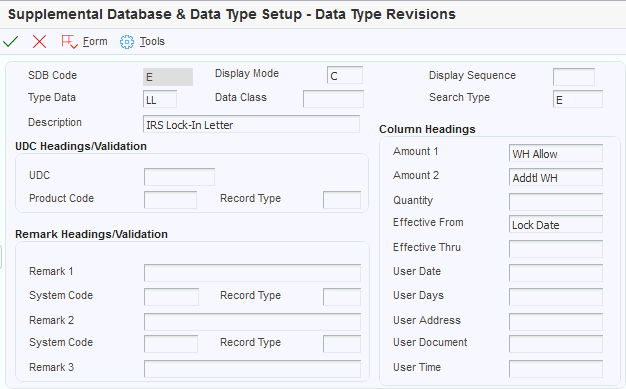 Example: Lock-In Letter Supplemental Data Type