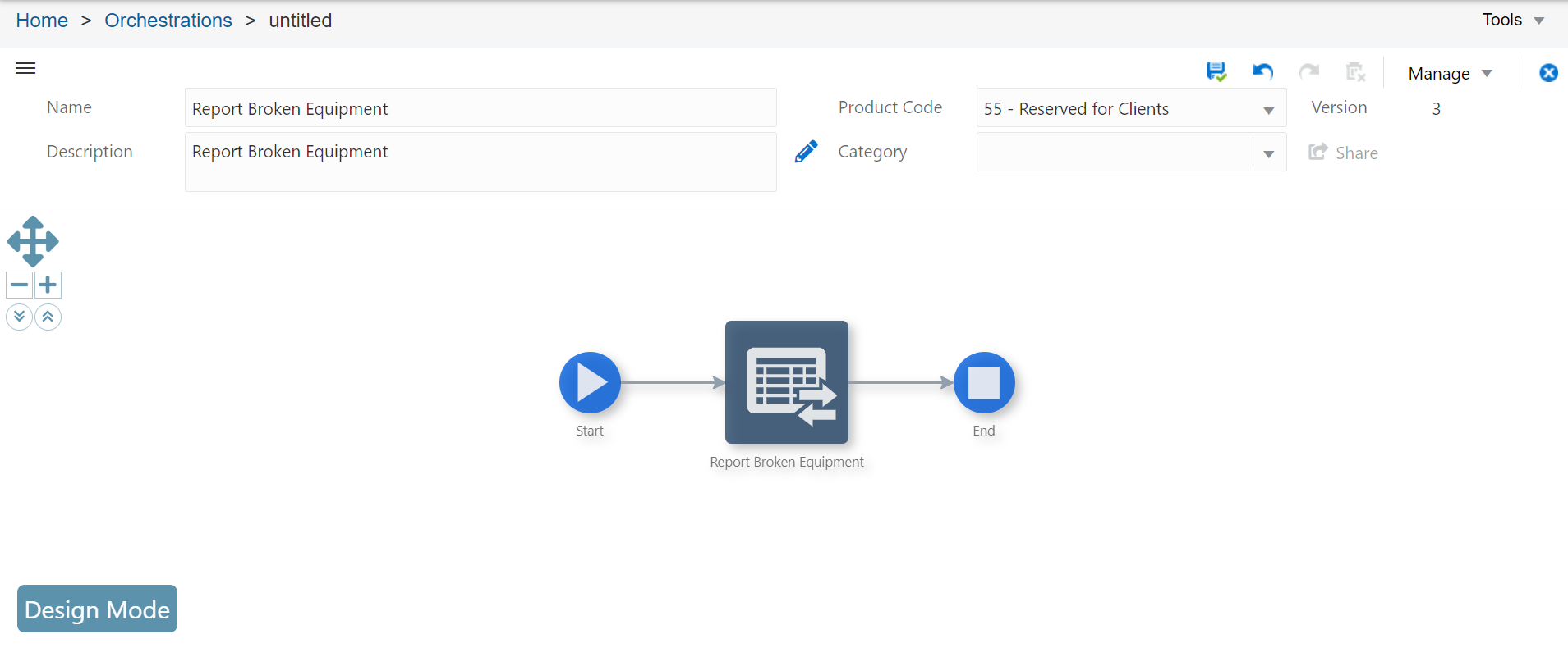 Report Broken Equipment Orchestration