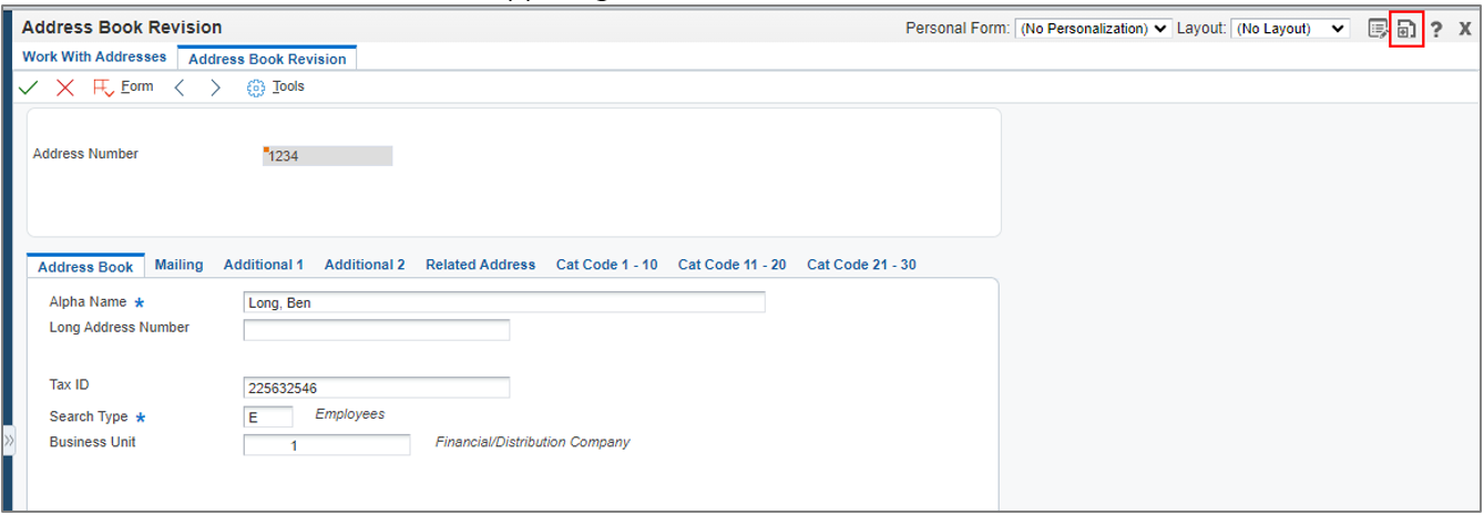 Address Book Revision Form - Form Extension Icon 
