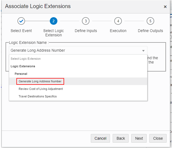 Associate Logic Extensions Wizard